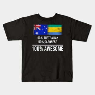 50% Australian 50% Gabonese 100% Awesome - Gift for Gabonese Heritage From Gabon Kids T-Shirt